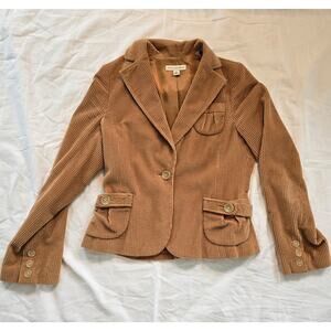 Banana Republic Wide Wale Corduroy Blazer Size 10 Khaki Retro Rockabilly Classic